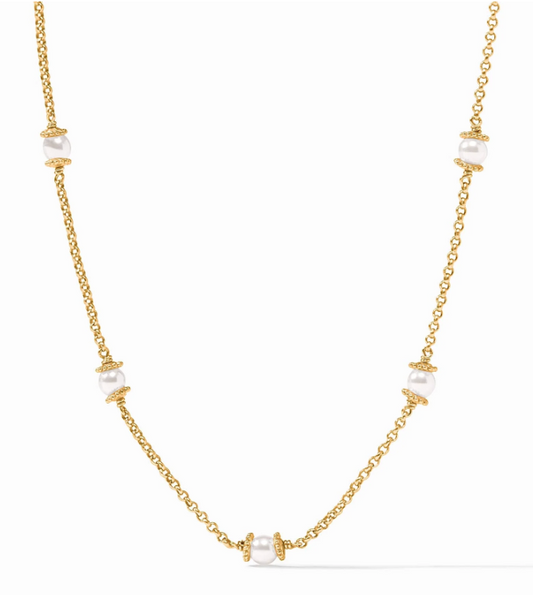 Hydra Delicate Station Necklace Pearl