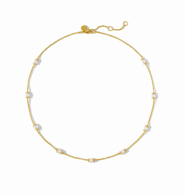 Hydra Delicate Station Necklace Pearl