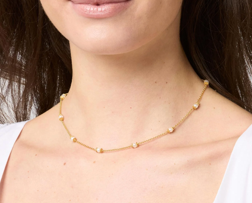 Hydra Delicate Station Necklace Pearl