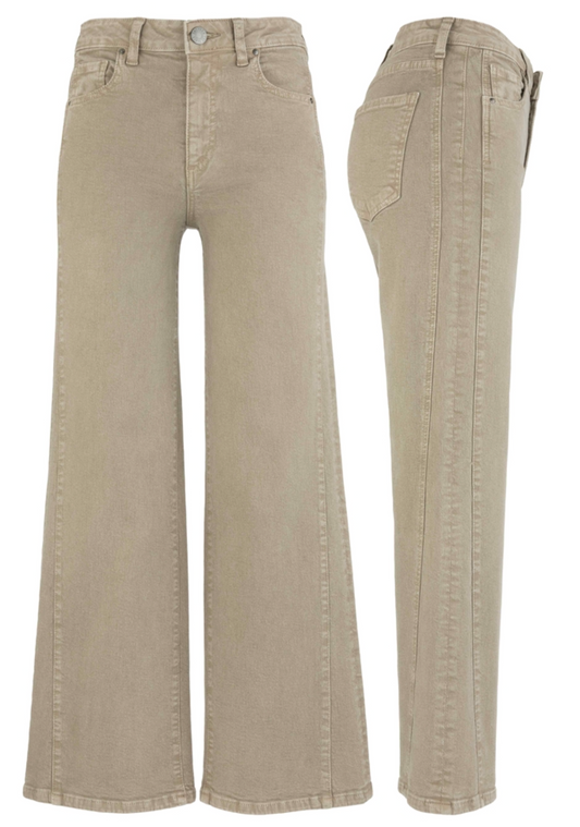 Meg High Rise Wide Leg - Milk Tea