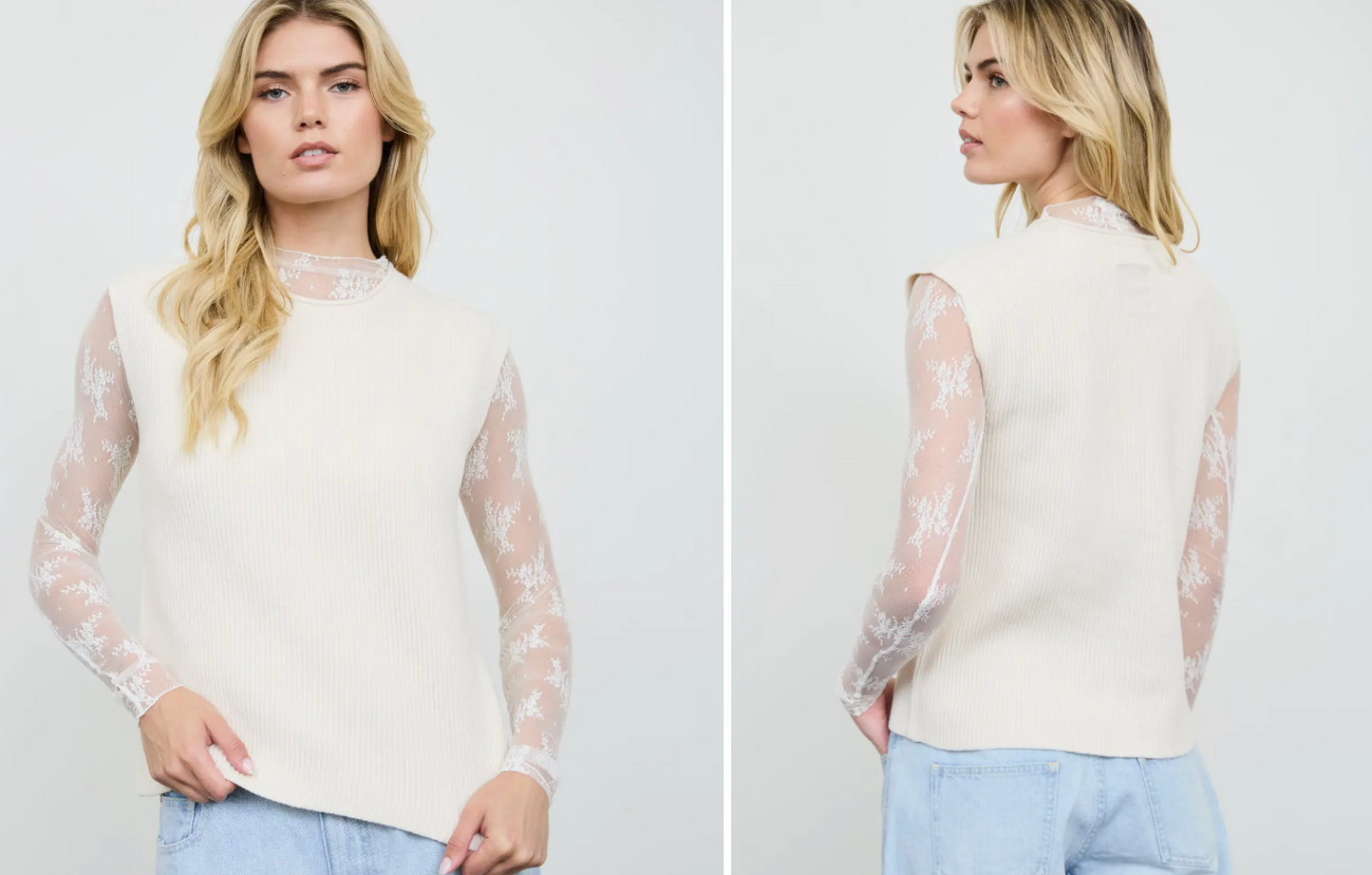 Sweater Top- Cream