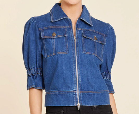 Denim Double Zip Jacket