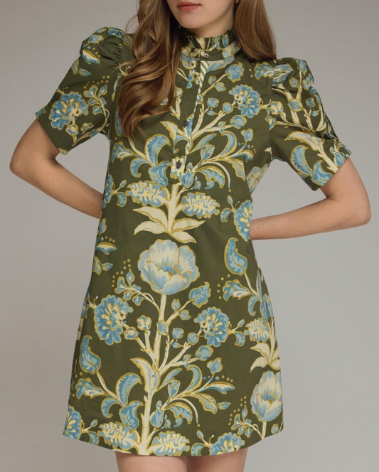 Floral Olive Dress