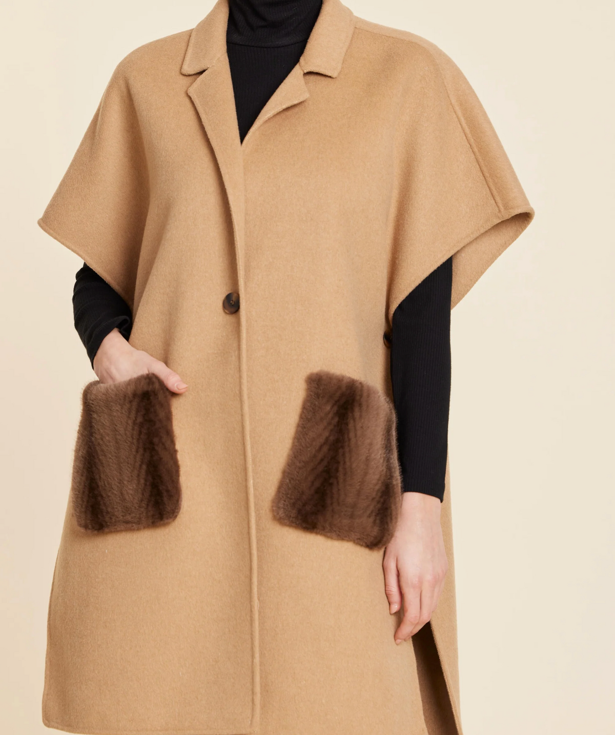 Fur Vest - Camel