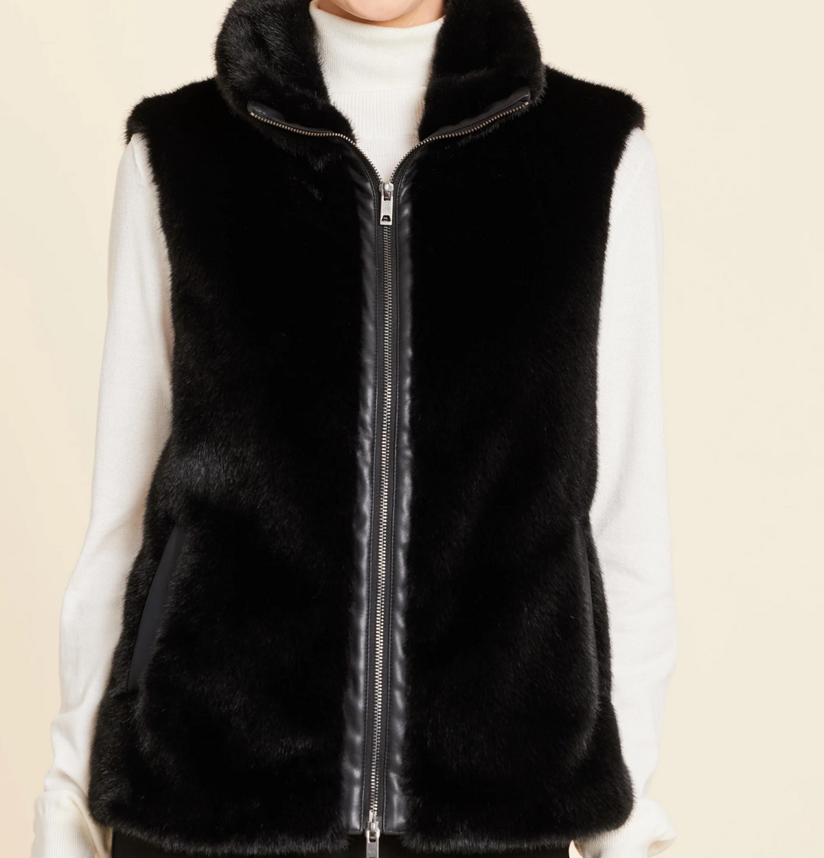 Mink Fur Vest - Black