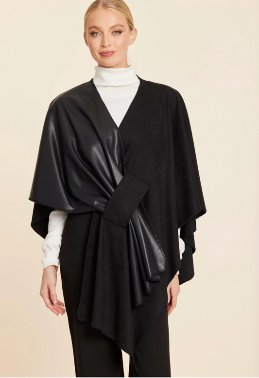Faux Leather Wrap- Black