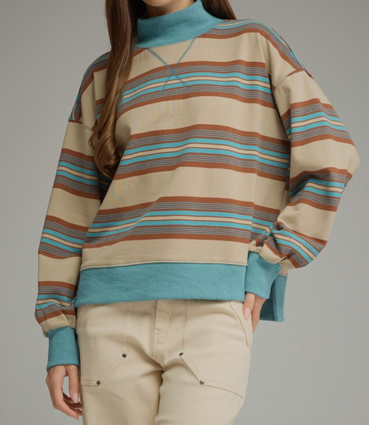Striped Long Sleeve Knit Top