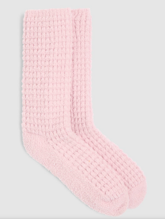 CozyChic Waffle Socks- Petal