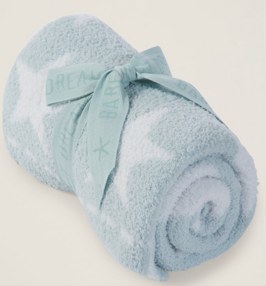 CozyChic Dream Receiving Blanket- Aqua Stars