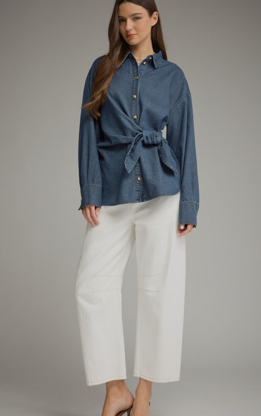 Denim Long Sleeve Top