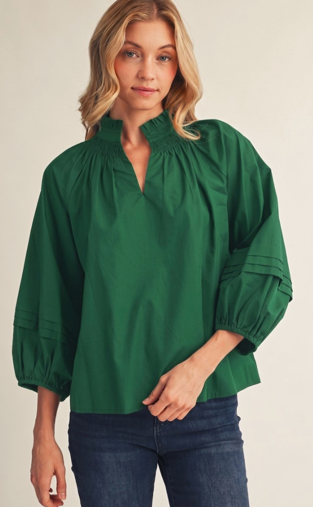 Ruffled Neckline Top
