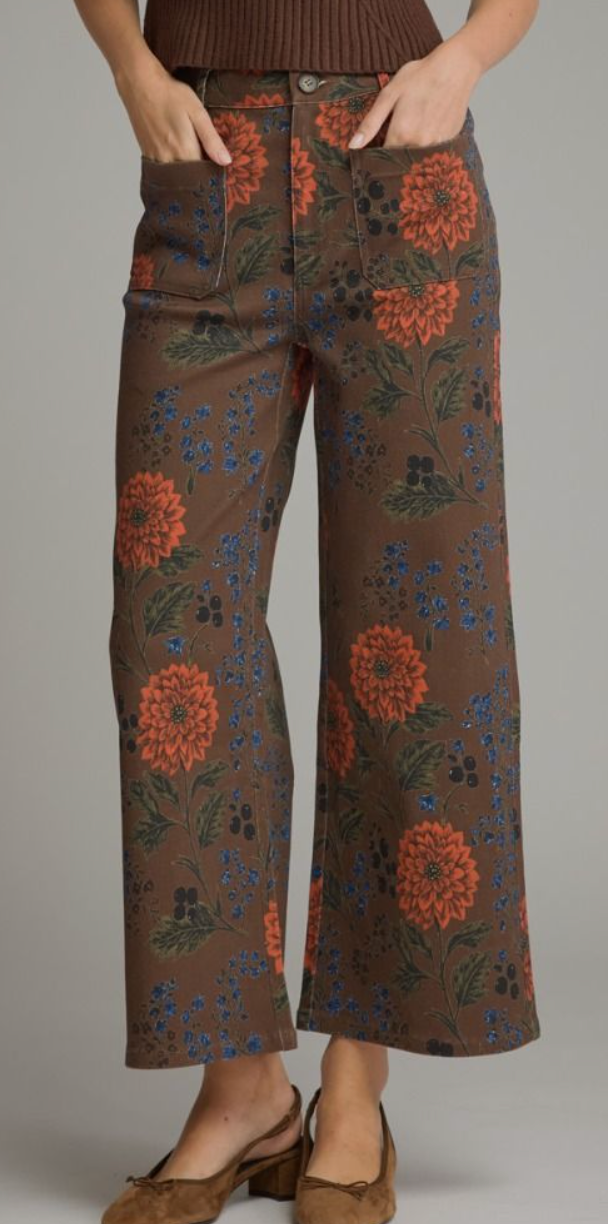 Floral Wide Leg Pants