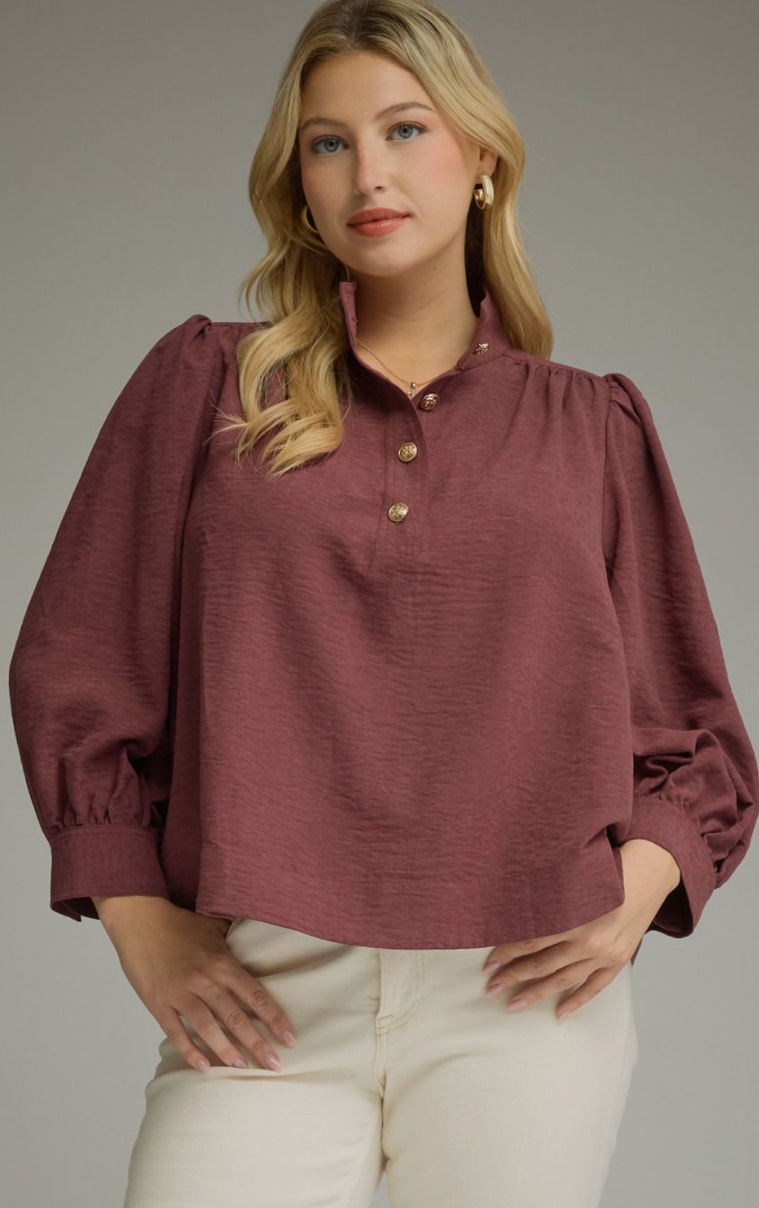 The Margot Blouse- Merlot