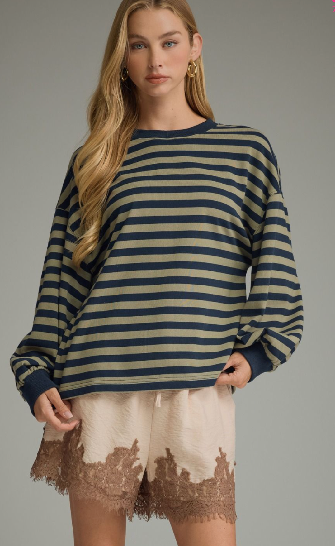 Navy Stripped Knit Sweater