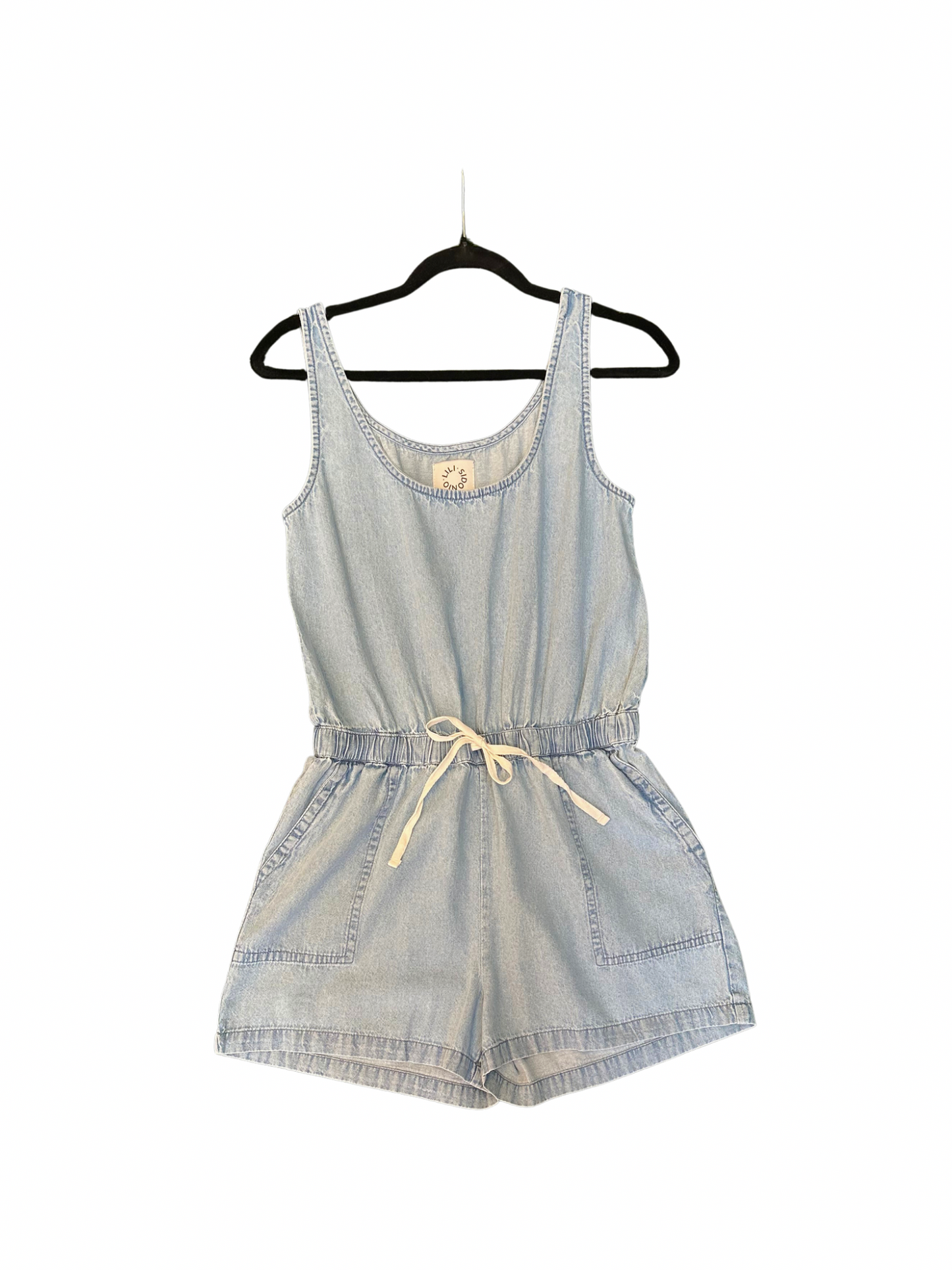 Young Ladies Woven Playsuit-Denim