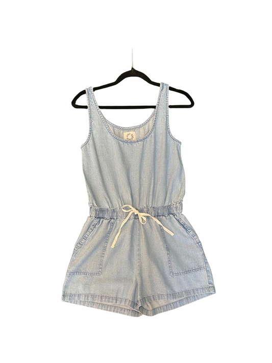 Young Ladies Woven Playsuit-Denim