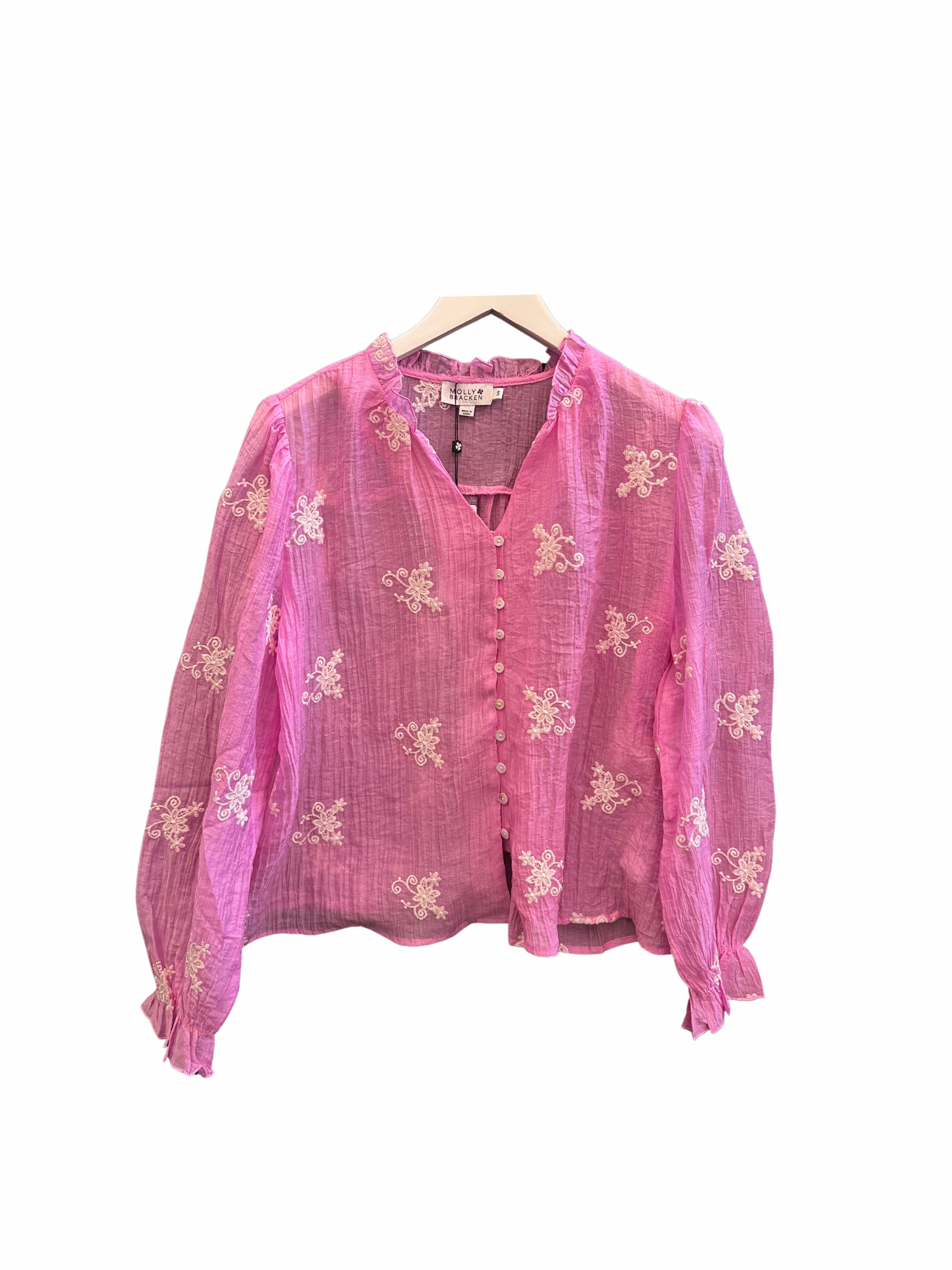 Ladies Woven Floral Top- Pink