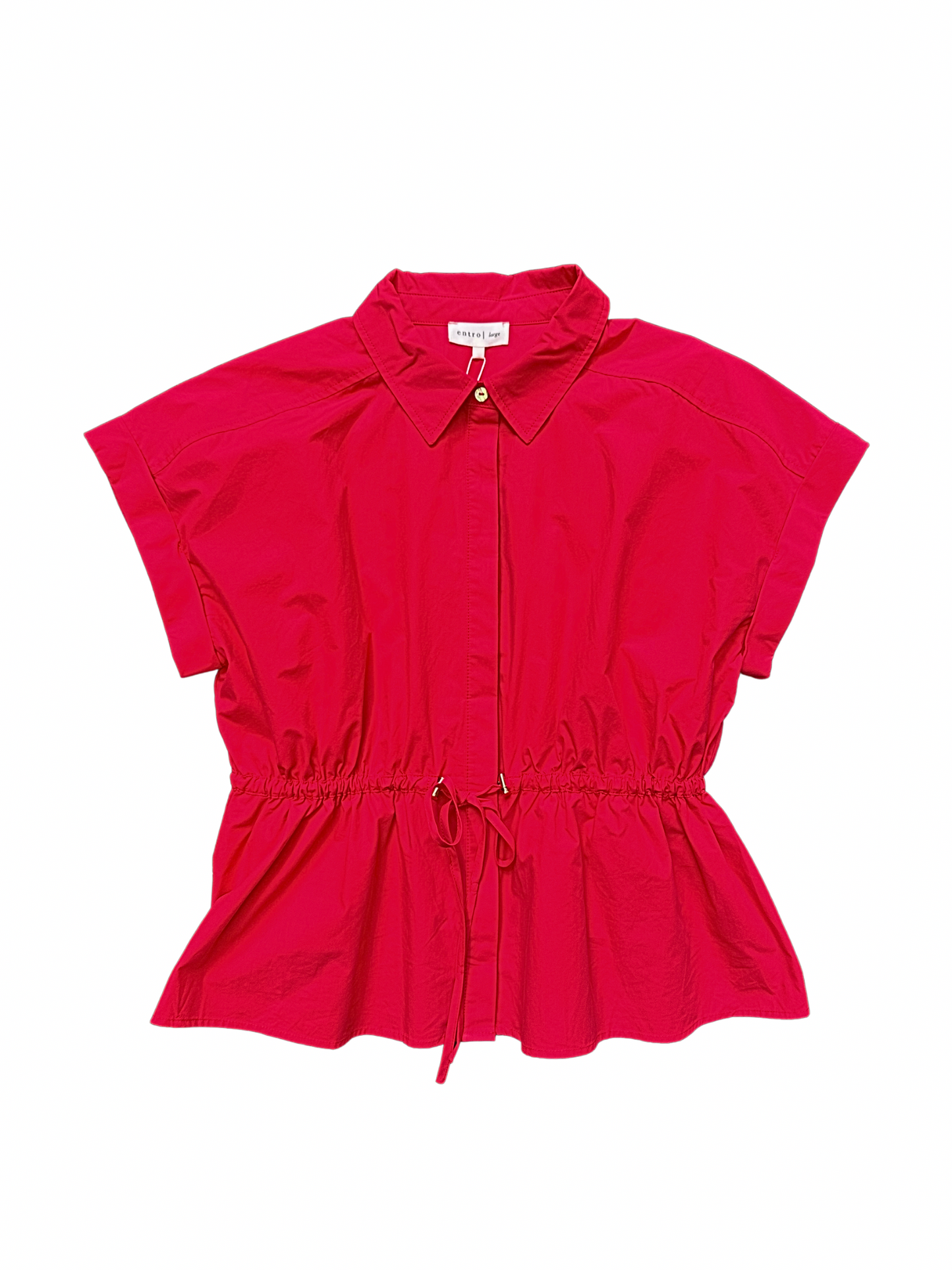 Cinch Waist Top- Red