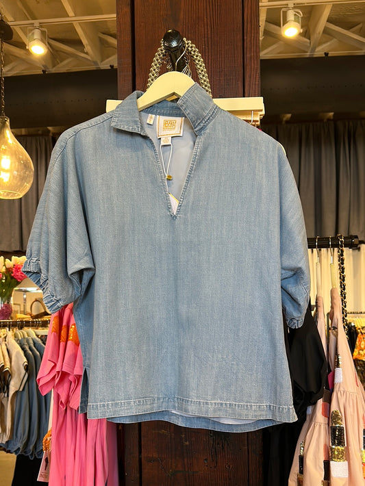 Poppy Top- Denim Chambray