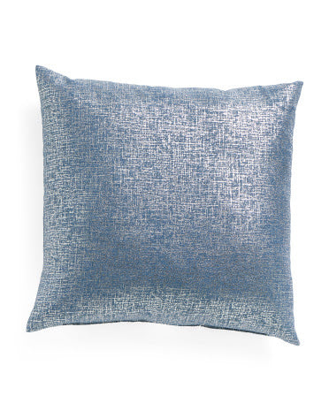 22X22 BLUE LINEN METALLIC PILLOW