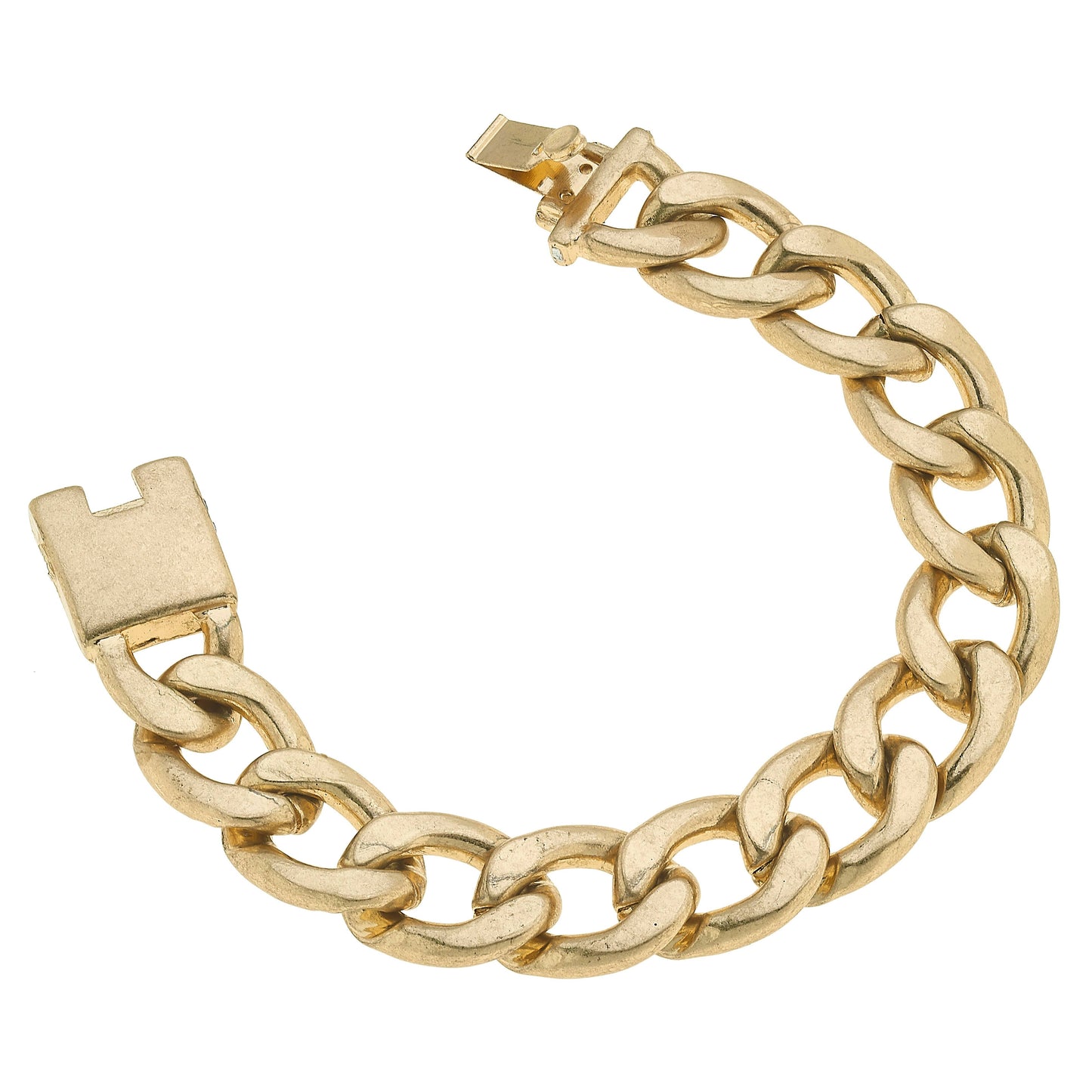 Yara Chunky Curb Chain Bracelet in Worn Gold