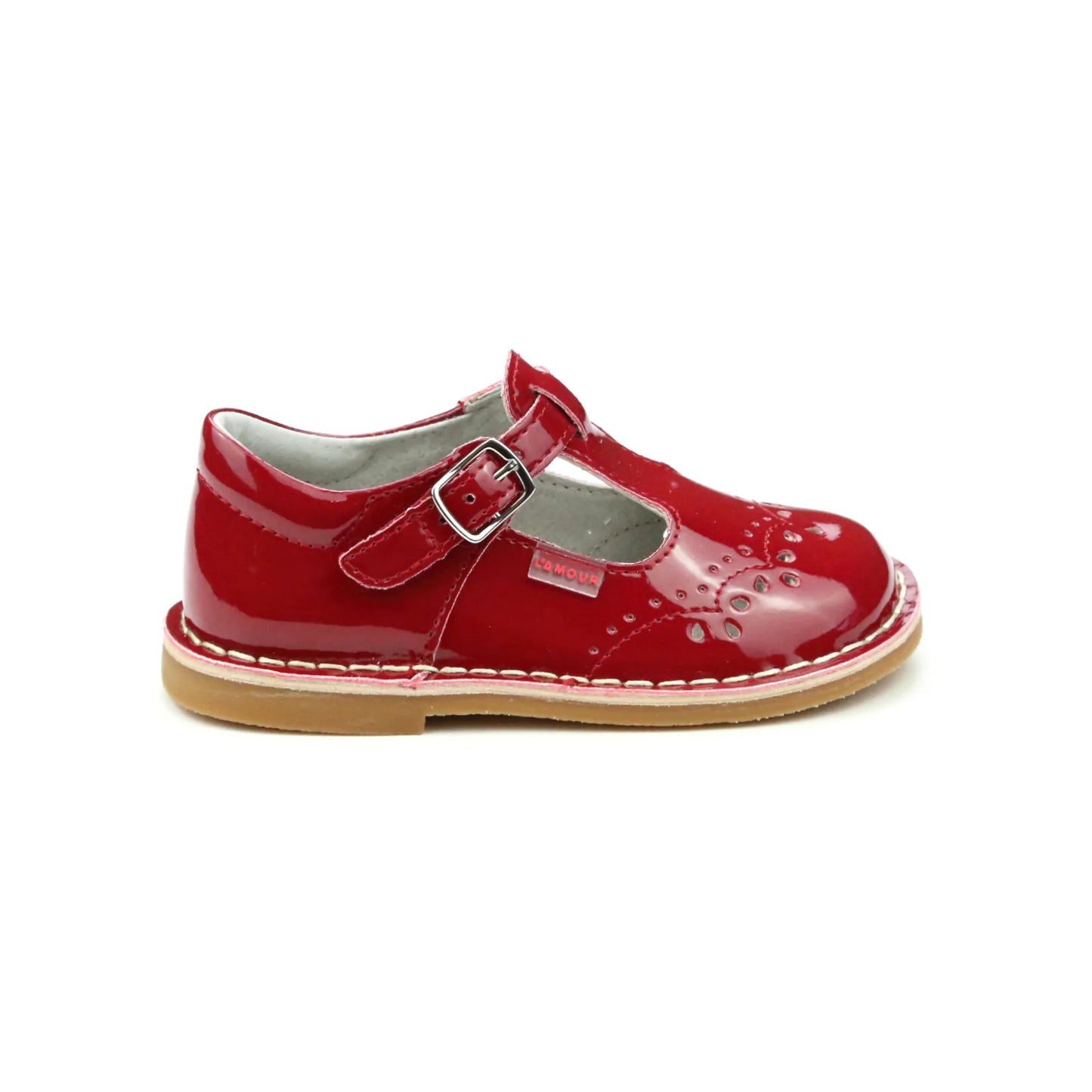 LAMOUR RUTHIE STITCH SHOE - PATENT RED