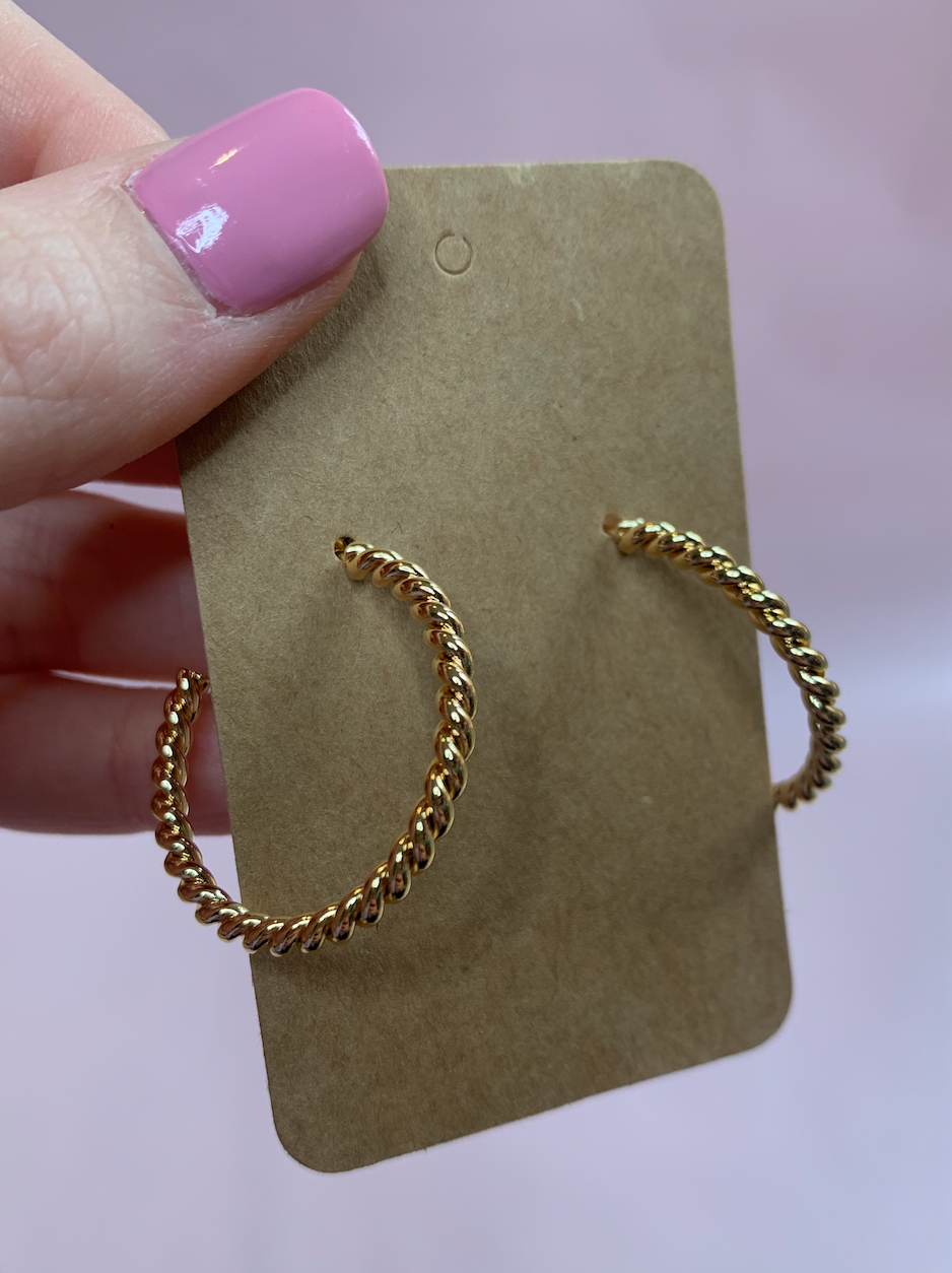 TWISTED GOLD HOOPS - SMALL