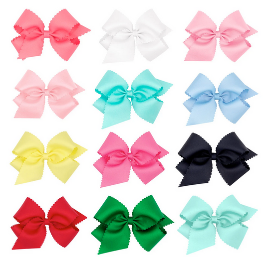 Medium Grosgrain Bow with Scalloped Edge