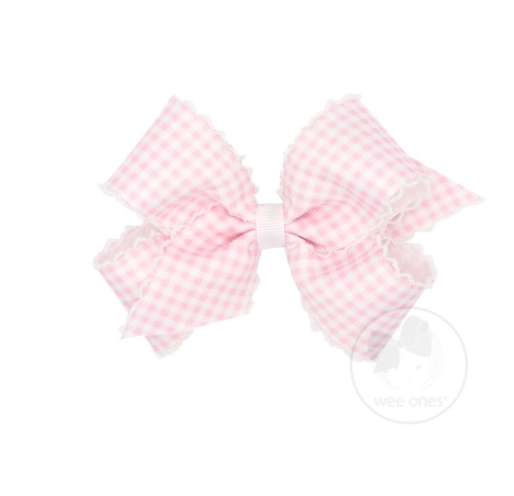 King Gingham Print with Moonstitch Trim Bow