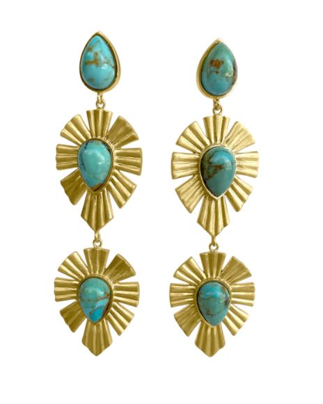 Royal Radiance Earrings - Turquoise