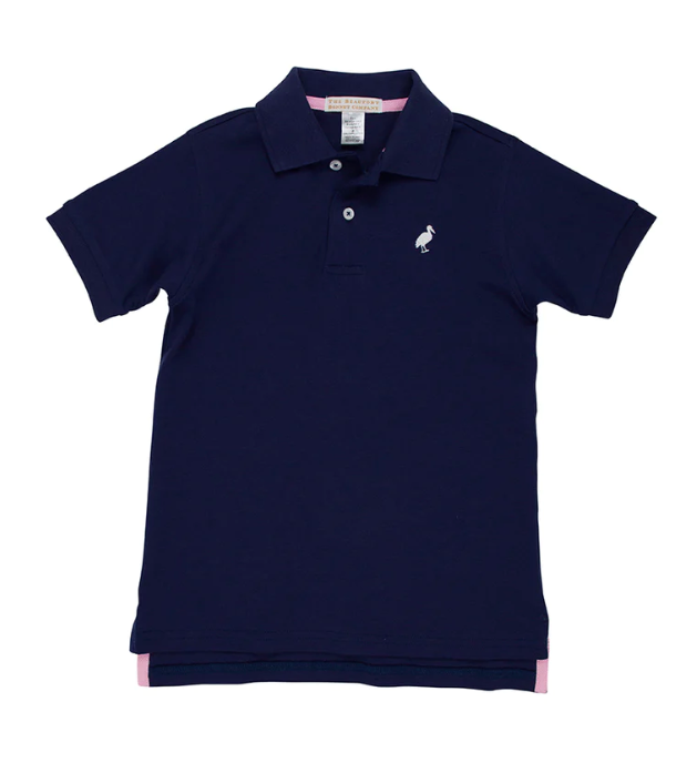 Prim & Proper Polo & Onesie Nantucket Navy With Worth Avenue White Stork