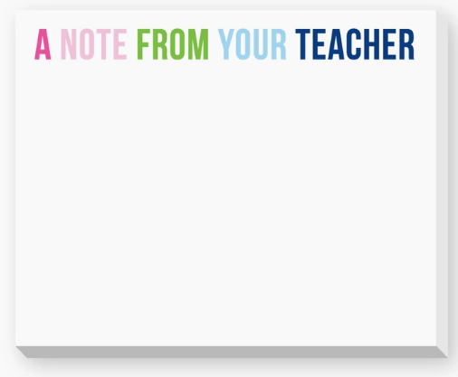 A Note From Your Teacher Notepad