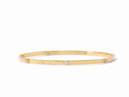 Crescent Stone Bangle - Cubic Zirconia (Medium)