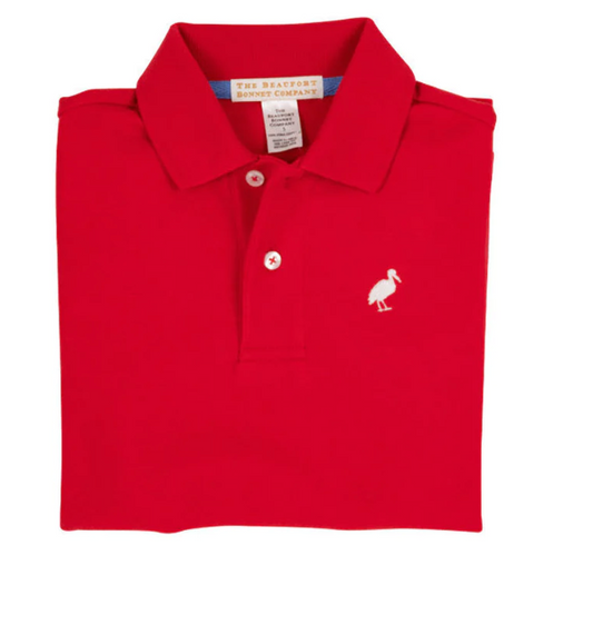 Prim & Proper Polo & Onesie Richmond Red With Worth Avenue White Stork