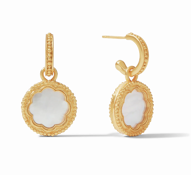 Trieste Coin Hoop and Charm Earrings - Gold