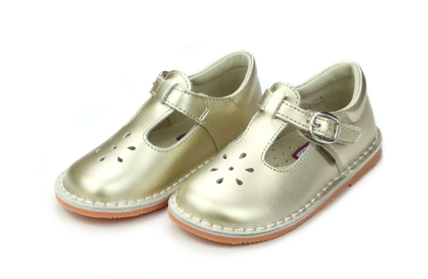 Joy Metallic Leather T-Strap Mary Jane