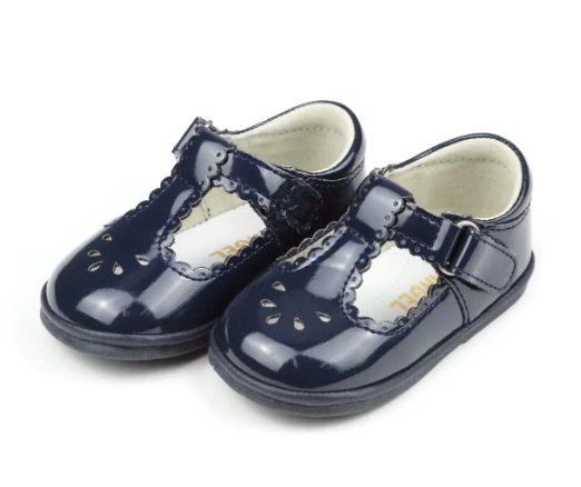 Dottie Scalloped T-Strap Mary Jane - Navy