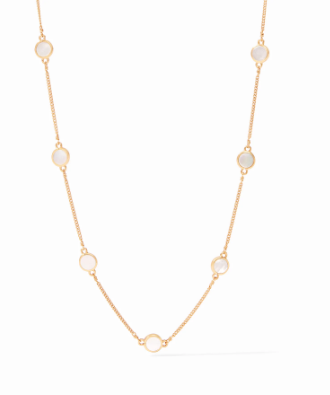 Valencia Delicate Station Necklace Mother of Pearl