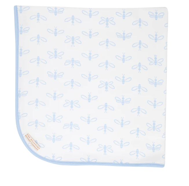 Baby Buggy Blanket - Sweet as Can Bee/Beale Street Blue