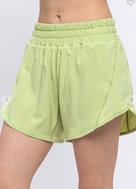 Low-Rise Lined Active Short - Lime