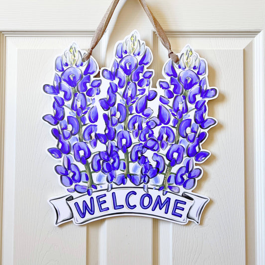 Bluebonnet Welcome Door Hanger