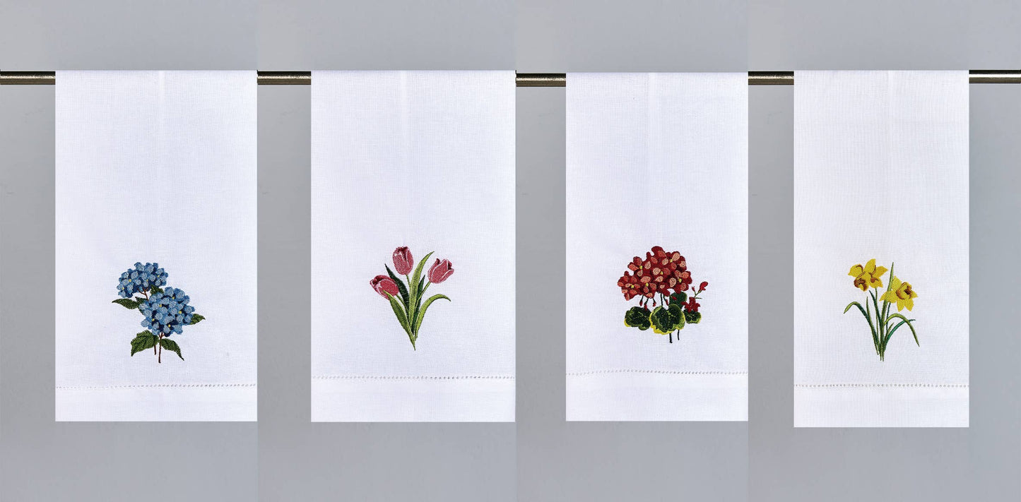 Spring Floral Embroidered Guest Towel