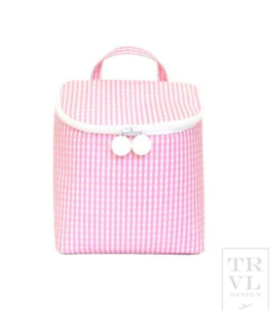 TAKEAWAY LUNCH TOTE - GINGHAM PINK