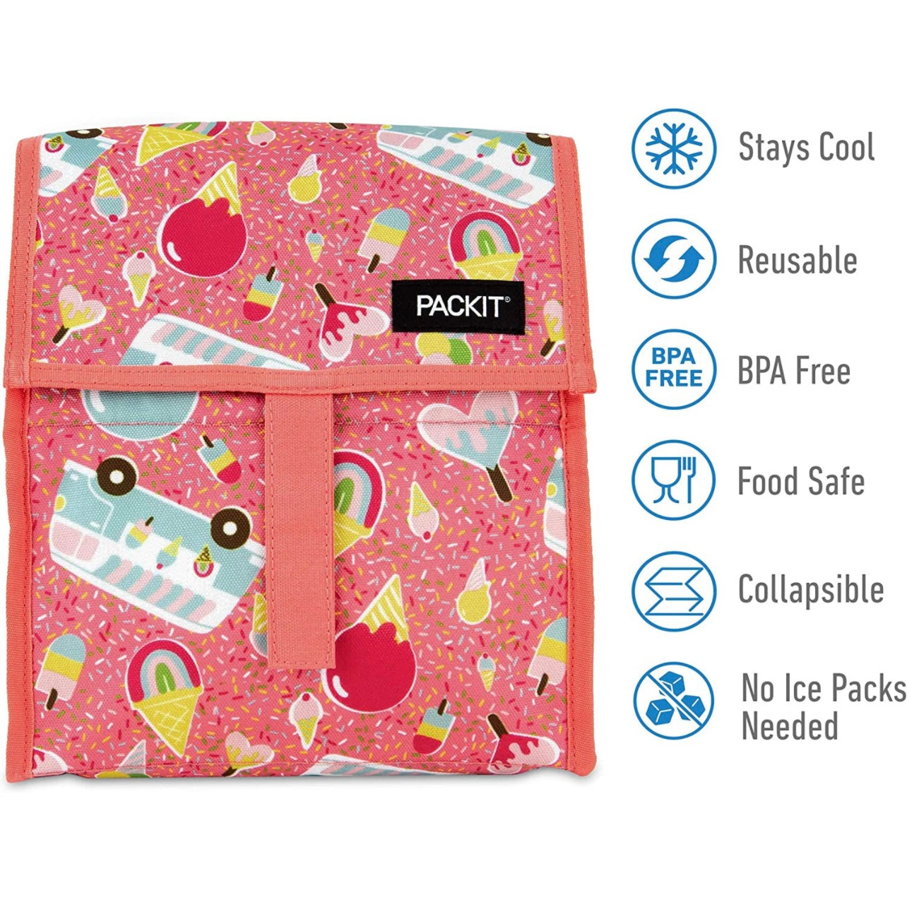 PACKIT FREEZABLE LUNCH TOTE - ICE CREAM