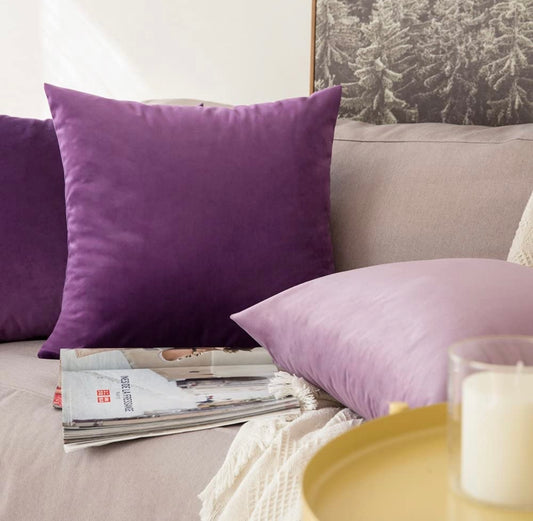 Purple Velvet Pillow 22x22”