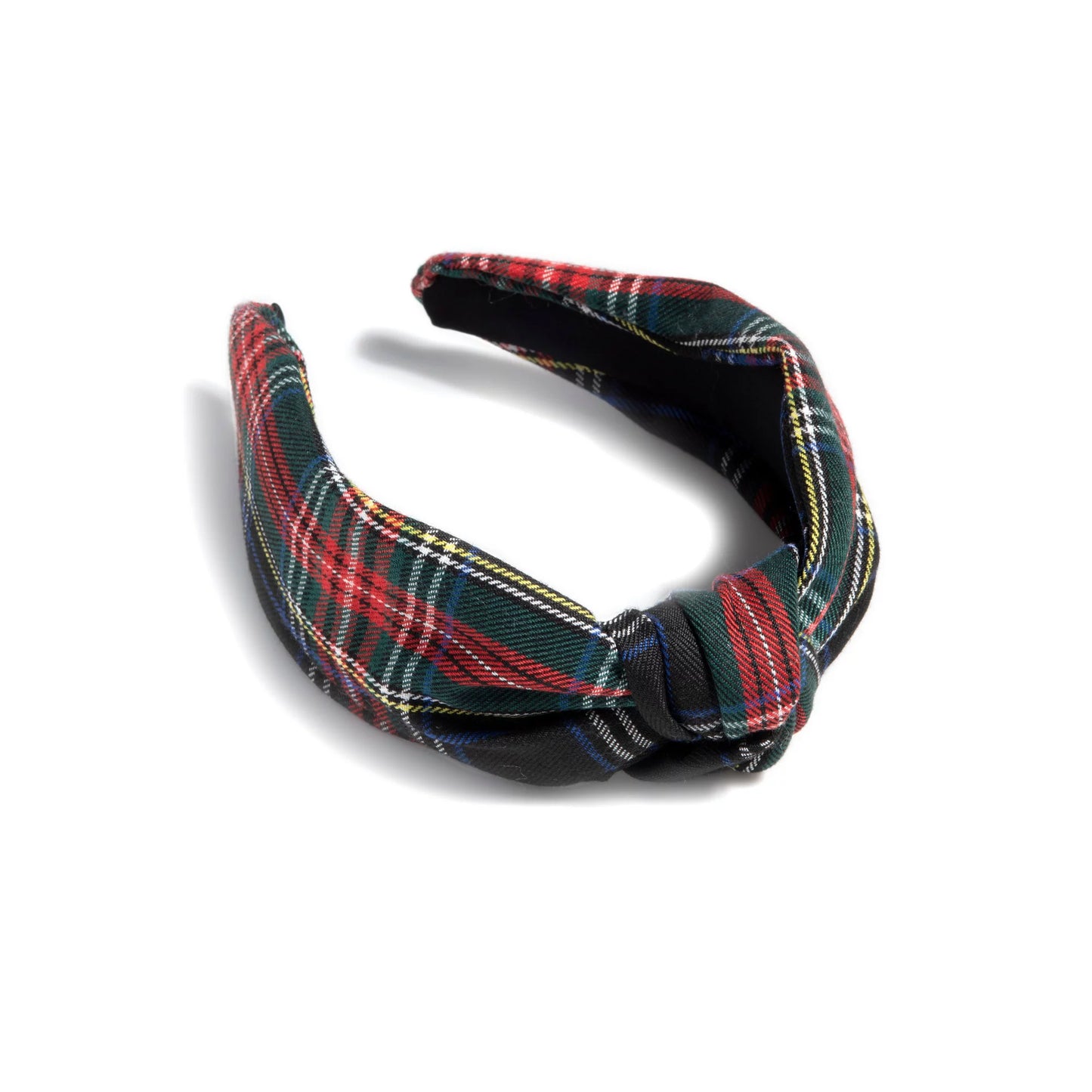 KNOTTED PLAID HEADBAND - RED
