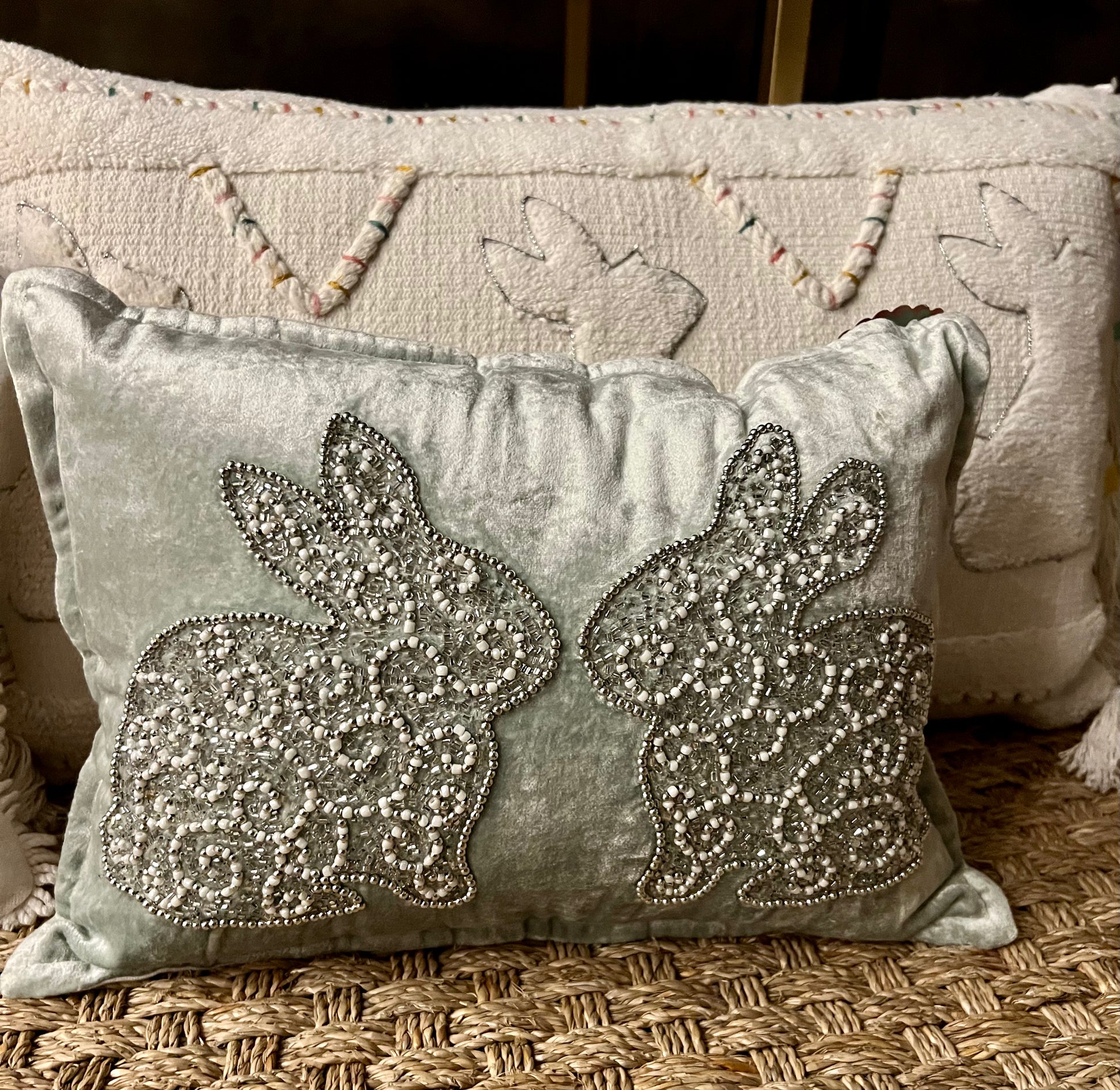 Beaded pillow hot sale